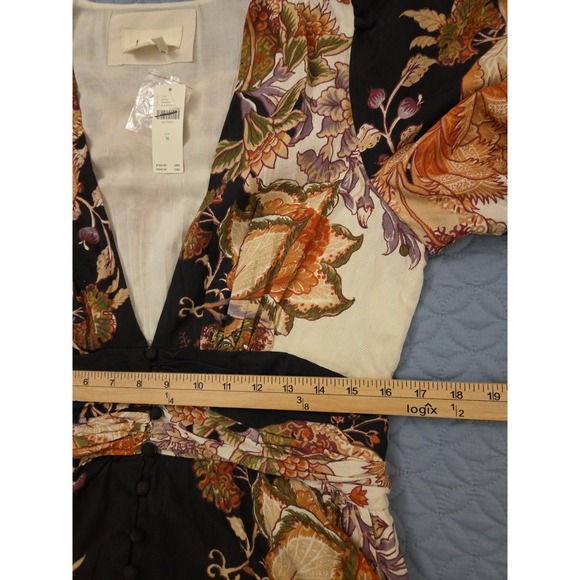 Anthropologie The Catalina Button-Front Dress Size M Black Floral Maxi Dress - Picture 9 of 12
